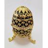Buy cheap Decorative Earring Ring Trinket Holder Box Hand Painted Faberge Egg Style Hinged Jewelry Storage Case for Home Ornament from wholesalers