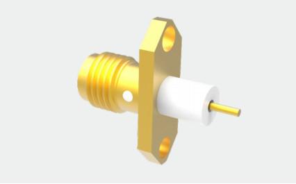 Buy cheap SMA Female 2-hole Flange Brass RF Coaxial Connector for Aerosapce Application from wholesalers