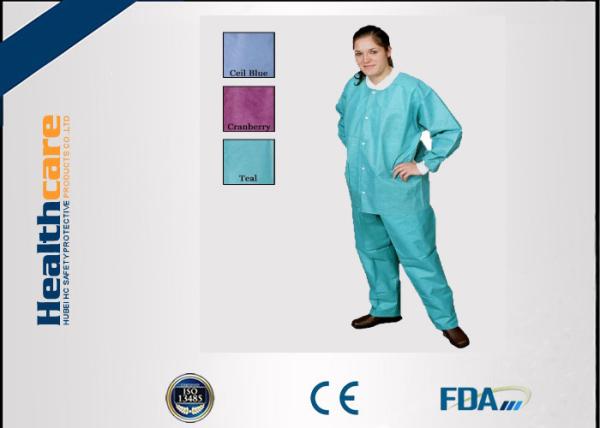 Buy cheap Green Blue Medical Disposable Clothing Non Toxic Nonwoven Round Neck Suits from wholesalers