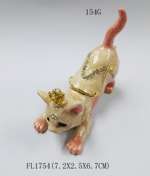 New Design Crown Metal Cat Jewelry Box Cat Family Custom Jewelry Box Luxury