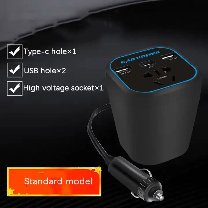 Car Power Inverter Pure Shine Car Inverters Converters 12V 24V To 110V 220V Power Inverter Dc 12V To Ac 220V For Car Cupholder