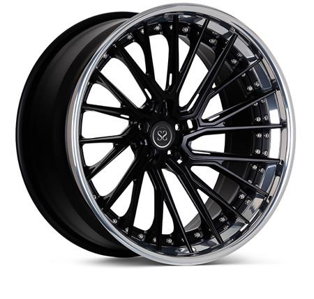 Buy cheap Staggered Aluminum Alloy Forged Matte Black Rims 3 Piece Polished from wholesalers