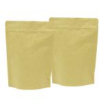 Custom Logo Kraft Paper Bag Pouch Brown Stand Up Zipper Bag With Aluminium Foil