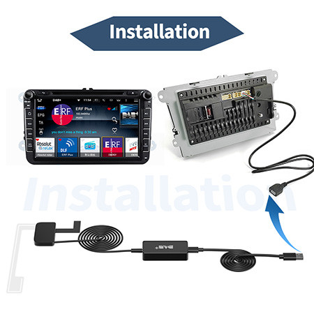 ABS Stainless Steel DAB Radio For Android 12.0 11 9 8 Car GPS System and HD Data Recorder