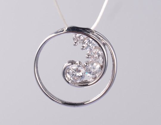 Exquisite Teardrop Pear Shape Geometric 925 Sterling Silver Religious Pendant With Zircon Stones 925 Silver CZ Pendant