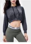 BSCI Sexy Long Sleeve Pullover Crop Top Hoodie / Cropped Pullover Sweatshirt