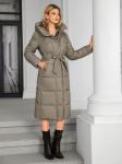 Bio Fluff Woman Coat Hooded Thickened Long Cotton Coat With Slanted Placket And