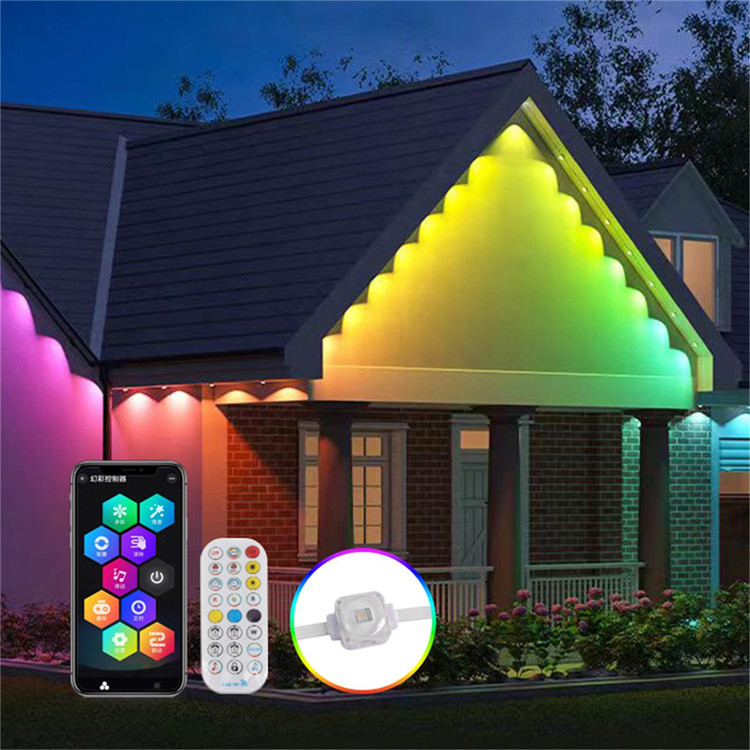 Permanent Christmas IP67 LED Point Lights Rgb Outdoor Decoration Wifi Smart Eave String