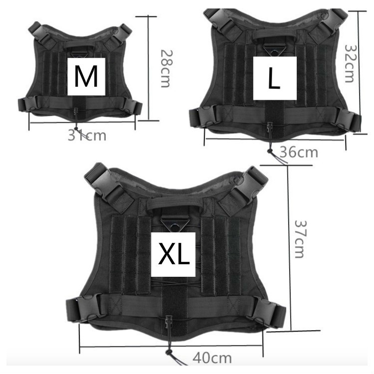 1000D Nylon 17in Adjustable Dog Harness Scratch Resistant
