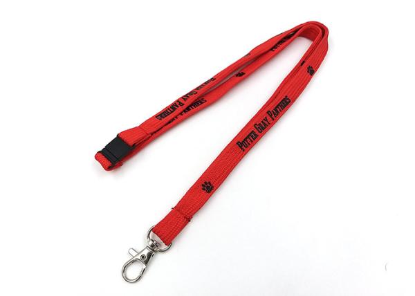Buy cheap Popular Red Custom Tubular Lanyards Polyester Material Silkscreen Printing Logo from wholesalers