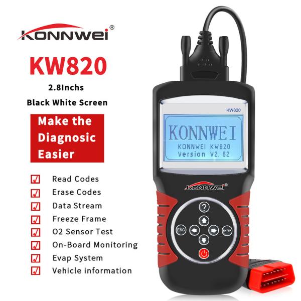 Buy cheap ABS Obd2 Eobd Car Diagnostic Scanner Support German Dutch Obd Reader Konnwei KW820 from wholesalers