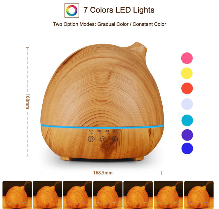 400ml Ultrasonic Wood Grain Aromatherapy Diffuser For Living Room