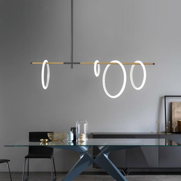 Buy cheap Postmodern LED Magnetic attraction pendant lamp Novelty living room Ring Chandelier(WH-MI-232) from wholesalers