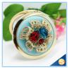 Buy cheap Shinny Gifts Luxury Crystal Cosmetic mirror Round Shape Metal Pocket Mirror from wholesalers