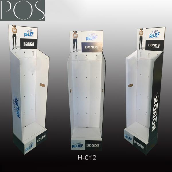Buy cheap Corrugated retail hanging hook floor displays for socks from wholesalers