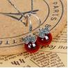 Buy cheap Sterling Silver Red Cubic Zirconia with Marcasite Dangle Hoop Earrings(E12032RED) from wholesalers