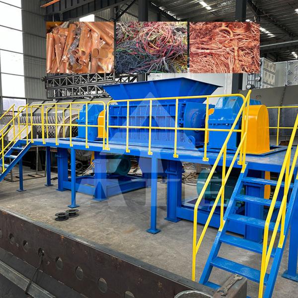 Buy cheap Heavy Duty Double Shaft Shredder Machine Line Metal Scrap Copper Wire Shredder from wholesalers