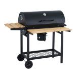 Adjustable Height Charcoal BBQ Grill Large Chicken Cooking Capacity Black
