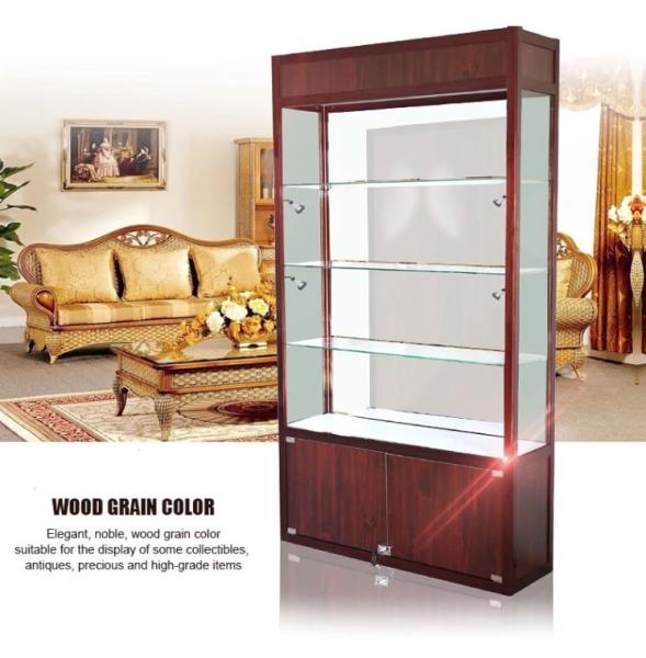 Brown Wood Jewelry Display Cases , Glass Jewelry Display Case Color Stable Non