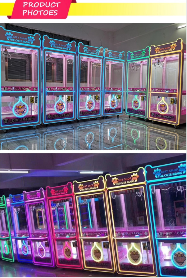 Pink Gift Toy Crane Machine With Metal / Tempering Glass Material