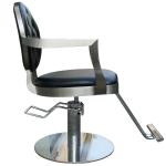 PU Leather Black Salon Hair Styling Chairs Thick Metal Frame With Hydraulic Pump