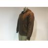 Buy cheap Mens Qulited And Ribbed Suede Bomber Coat Anti Wind Pu Hooded Jacket from wholesalers