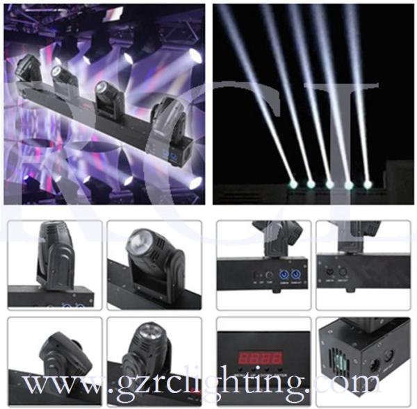 Buy cheap 10W Mini RGBW CREE LED Beam Moving Head DJ Lighting LED Four Heads Moving Head Beam Light from wholesalers