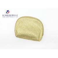 Buy cheap Gold Embossed Fabric Makeup Bag With Super Clear Soft PVC Window On Front Side product