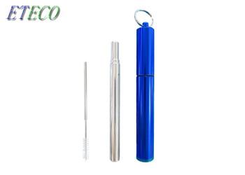 Buy cheap Blue Personalized Stainless Steel Straws , Non Plastic Drinking Straws from wholesalers