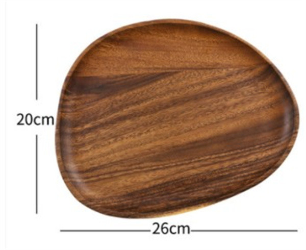 Irregular Oval Wooden Serving Plates Fruit Acacia Wood Serving Tray Customized