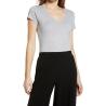 Buy cheap Hot Sale Summer Casual Workout Deep V neck Pure Cotton Short Sleeve Women T Shirt from wholesalers