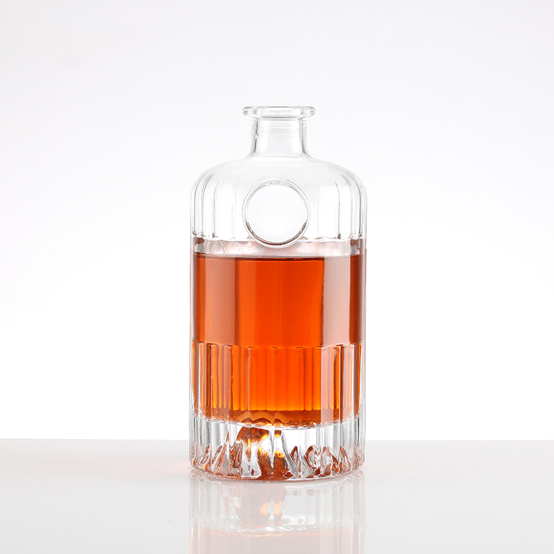 750ml Rum Vodka Glass Bottle with Unique Shape and Aluminum Plastic PP Collar Material