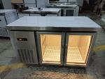 Commercial Counter Table with Glass Door Undercounter Refrigerator