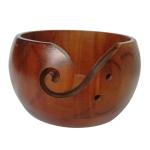 Handmade Wooden Bowl Storage Crochet Knitted Yarn Bowl With Hole