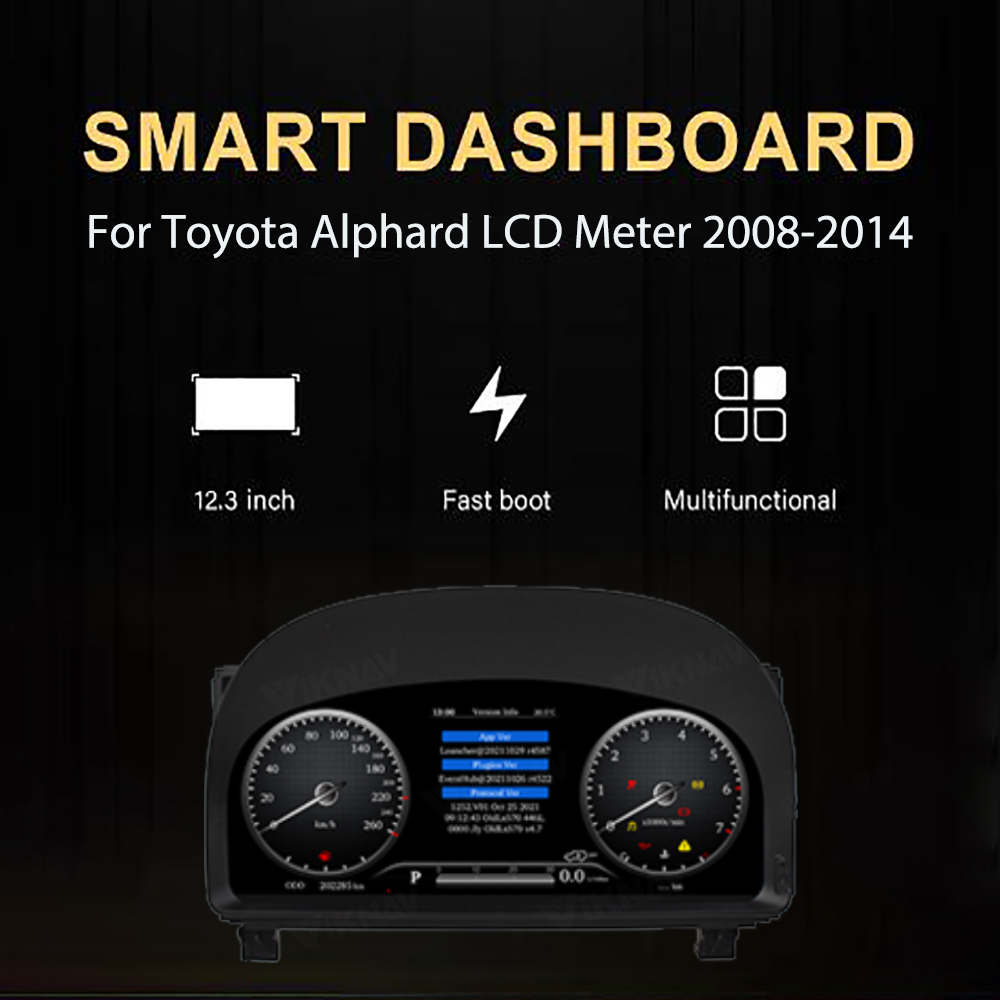 ODM Digital Instrument Cluster Dashboard Aftermarket Gauge Cluster Toyota Alphard 2008-2014