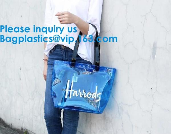 Clear Shopping Bag Transparent PVC Beach Handbag Tote Shoulder Bag Beach