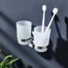 Buy cheap Double Toothbrush Bathroom Tumbler Holders Glass Polished Satin from wholesalers