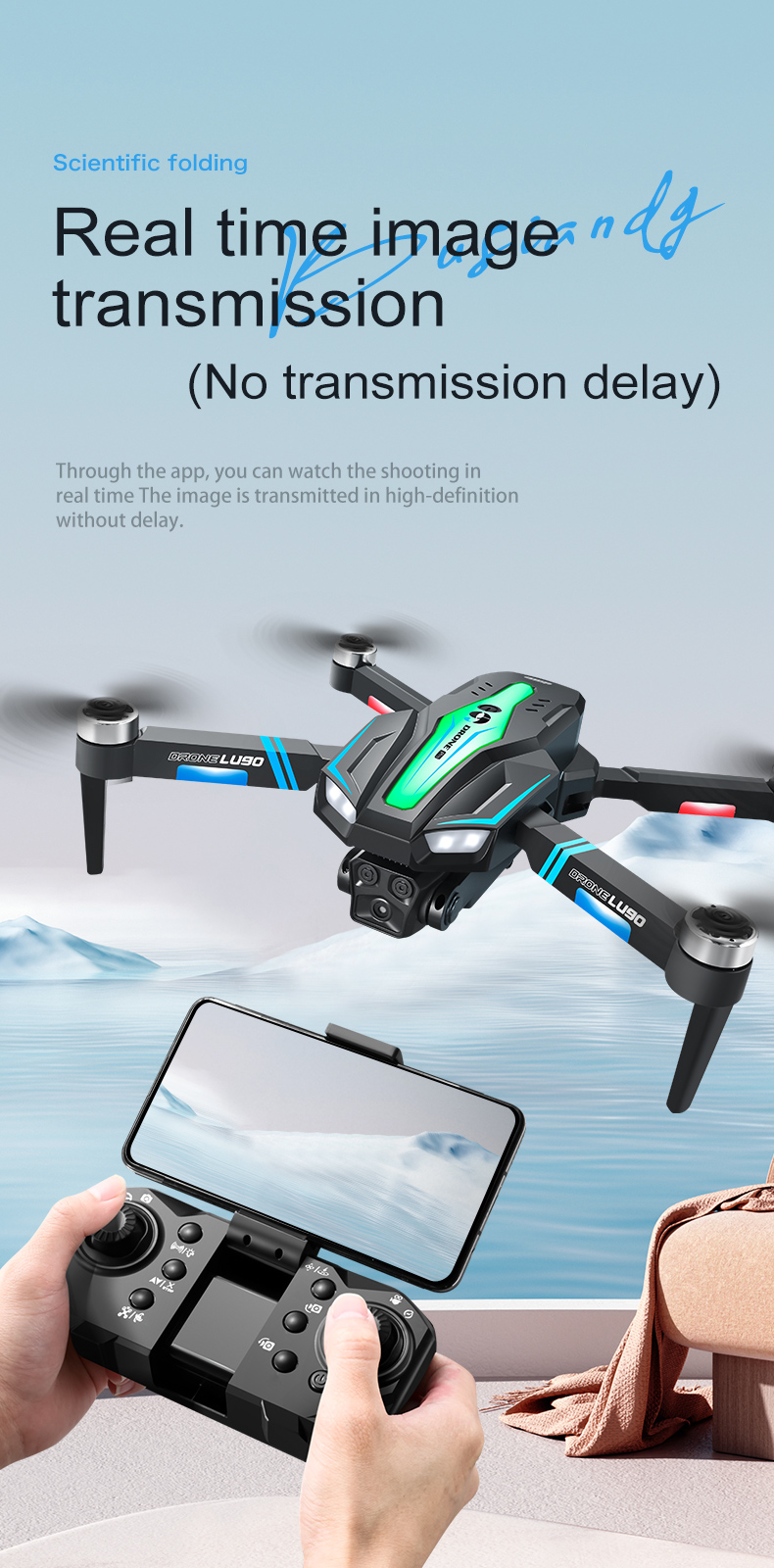 Beginner Drones Three-axis Flow Positioning Brushless Mini Foldable Drone with Infrared Obstacle Avoidance and 4k Camera