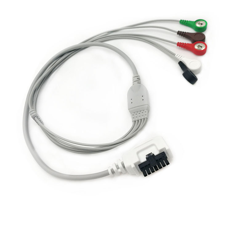 Northeast Monitoring 5 Lead Patient Holter ECG Cable With Snap Type