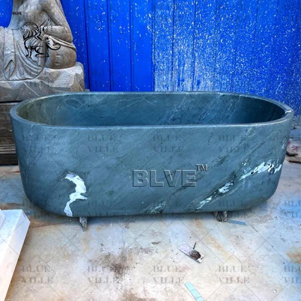 Buy cheap Green Natural Marble Freestanding Bathtub Luxury Soaking Directly Decoration Modern Bathroom from wholesalers