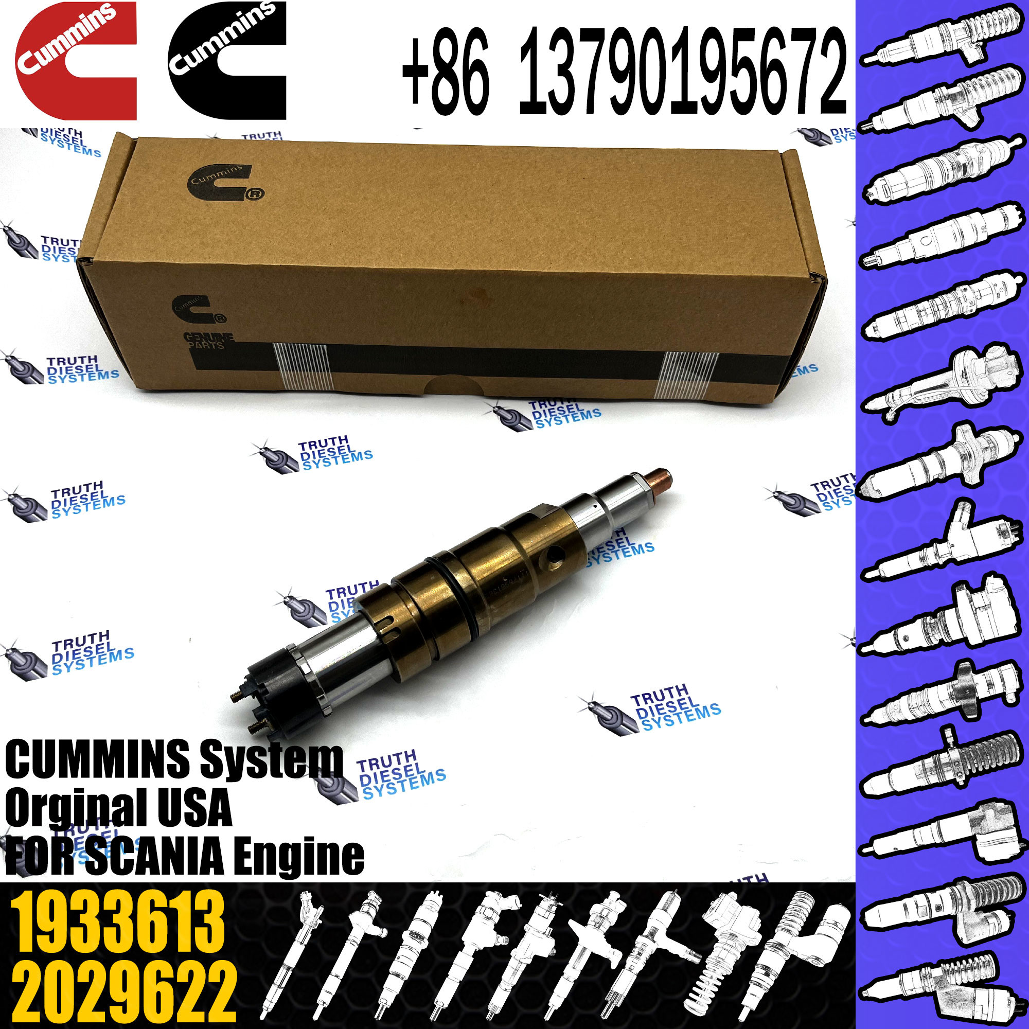 1933613 2031836 2086663 1881565 Injector for Cummins Scania Diesel Engine