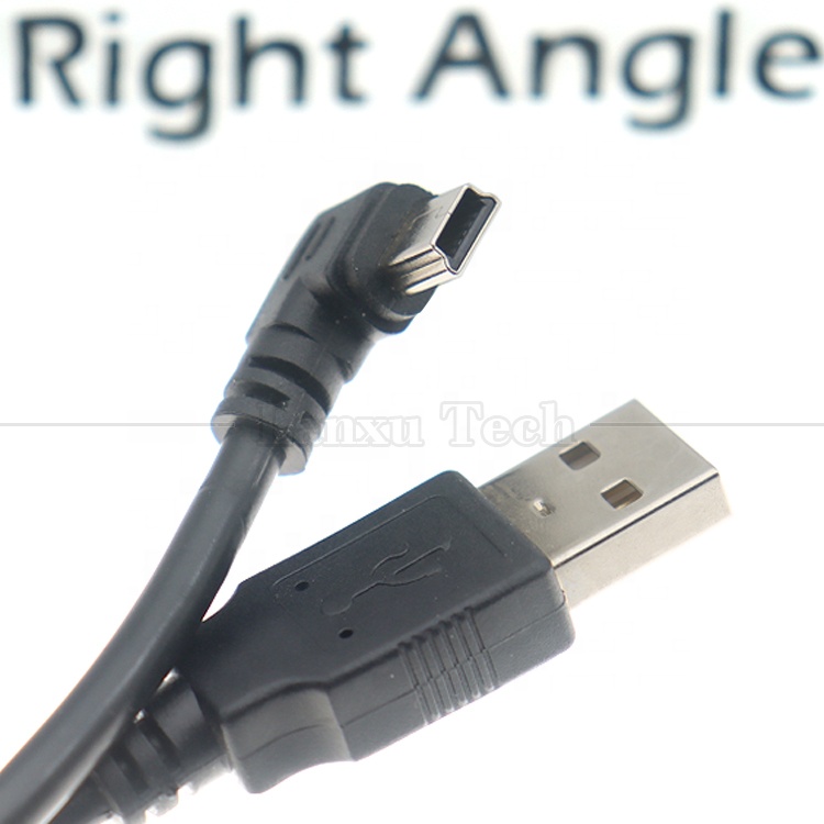 1m 2m 3m 5m 90 Degree L Shape Right Left Angle USB 2.0 A Male to Mini B 5 Pin USB Data Charging Cable for MP3 Camera