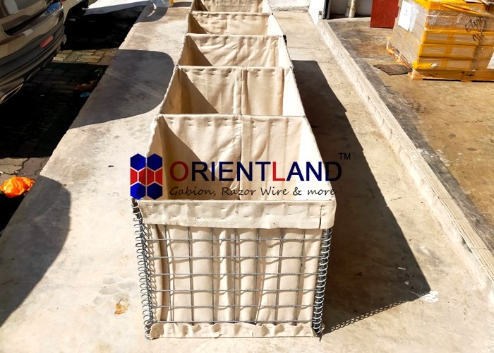 MIL5 2' Military Hesco Barriers Beige Color Non-Woven Polypropylene
