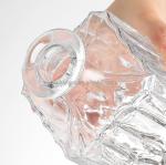 Beverage Industrial Luxury Emboss Square Whisky Glass Bottles with Sophisticated