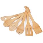 Antibacterial Bamboo Kitchen Supplies Cooking Spatulas Set 6 Pieces For Home