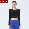 Buy cheap Women Running Workout Gym Sportswear Black 310gsm Yoga Long Sleeves from wholesalers