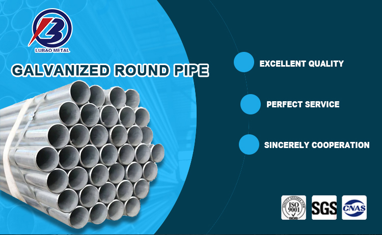 Section Shape ROUND Galvanized Steel Welded Pipe for Building Materials Invoicing by actual weight Customized