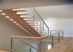 Interior Glass Stair Balustrade Systems Wood Handrail With Good View Of Outside