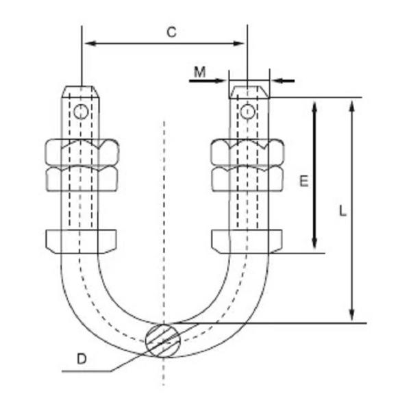 35KN Electric Power Fittings HDG U Bolt 80MM - 140MM