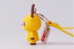 Promotional Soft PVC Rubber Miniature Key Chain and Strap With Logo Moulded In
